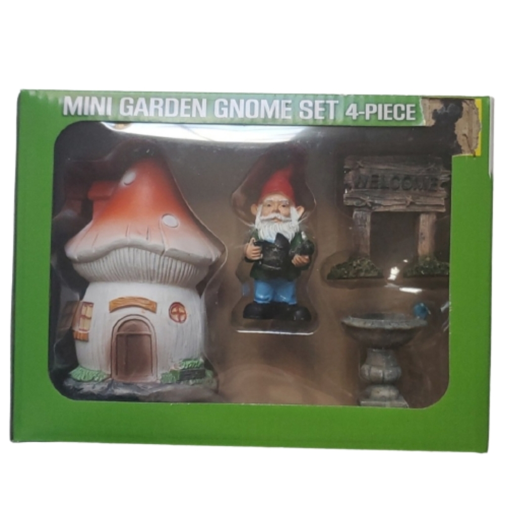 Gnome Mini Garden Set-4 Piece Set